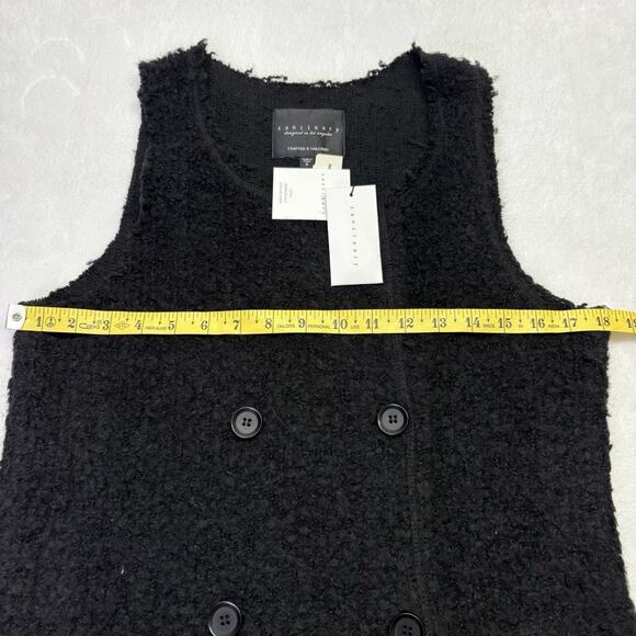 Revolve Sanctuary Boucle Knit Long Line Button Front Sweater Vest Black Size S - Picture 10 of 11
